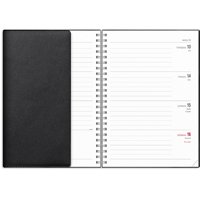 Kalender 2026-2027 Senator A5 Twist svart, Övrigt