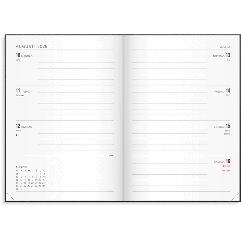 Kalender 2026-2027 Senator A5 Vega, Övrigt