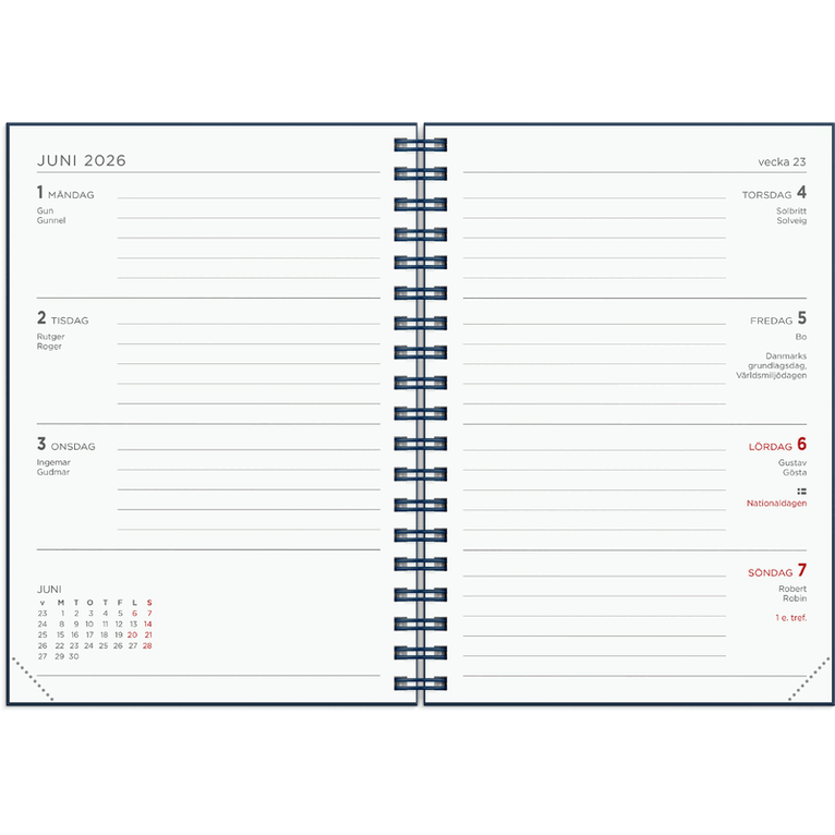Kalender 2026-2027 Senator A6 småblom, Övrigt