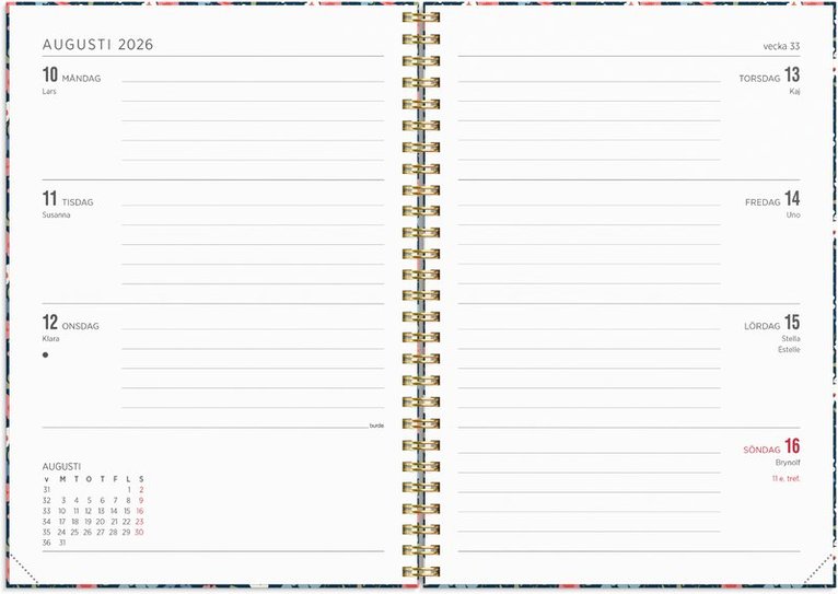 Kalender 2025-2026 Senator A5 småblom, Övrigt