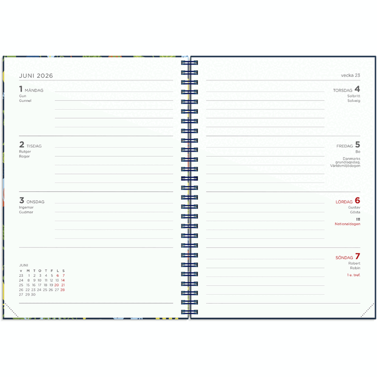 Kalender 2026-2027 Senator A5 småblom, Övrigt