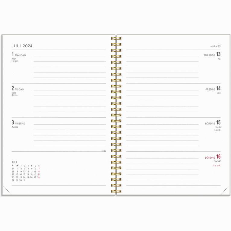 Kalender 2026-2027 Senator A5 blom, Övrigt