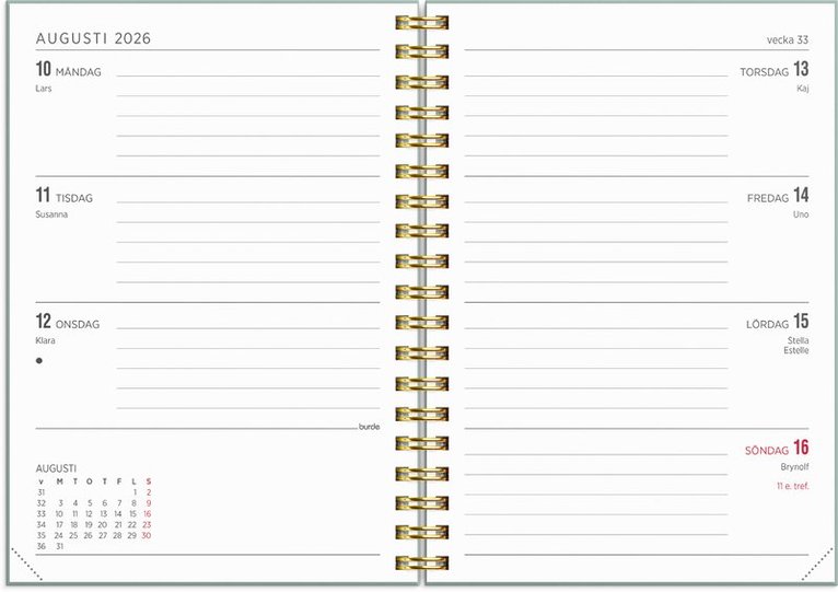 Kalender 2025-2026 Senator A6 blom, Övrigt