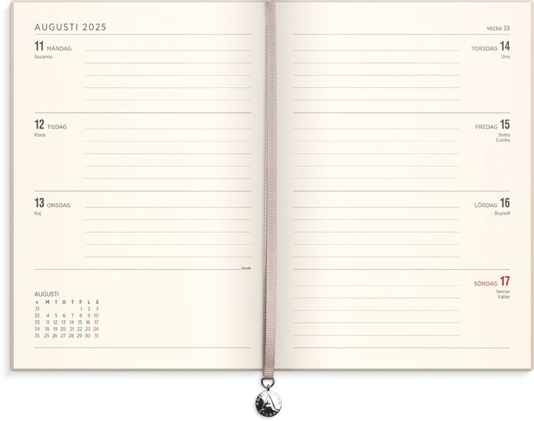 Kalender 2025-2026 Senator A5 soft inbunden beige, Övrigt