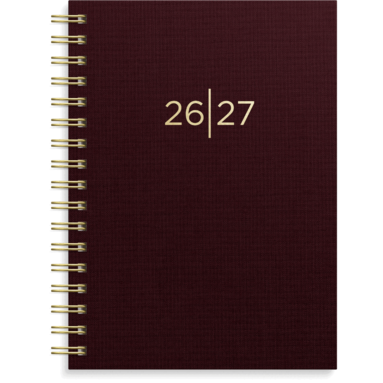 Kalender 2026-2027 Senator A6 textil vinröd, Övrigt