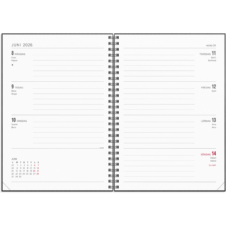 Kalender 2026-2027 Senator A5 textil svart, Övrigt