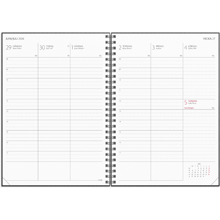 Kalender 2026-2027 Study A5 textil svart, Övrigt