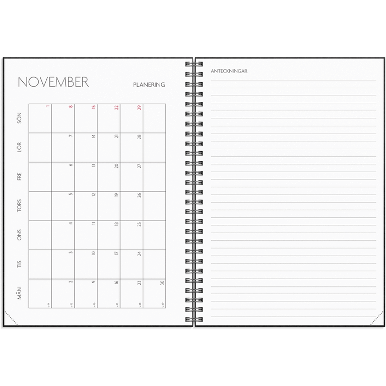 Kalender 2026-2027 Study A5 textil svart, Övrigt