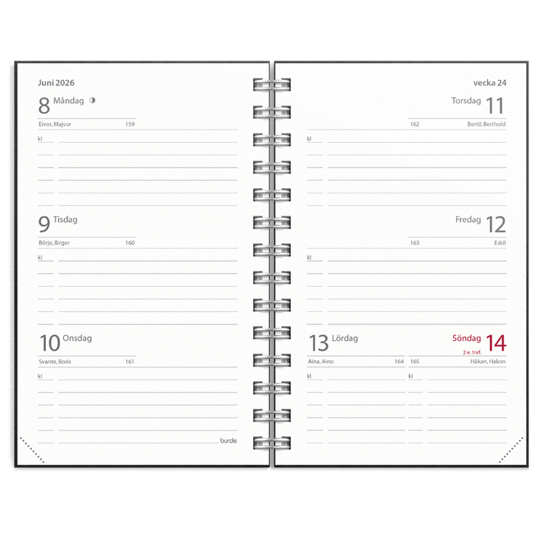 Kalender 2026-2027 Compact textil svart, Övrigt