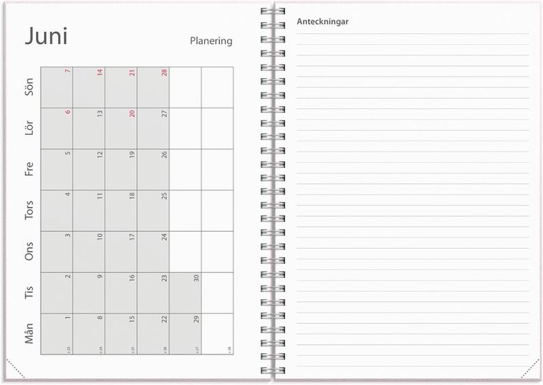 Kalender 2025-2026 Study A5 Textile rosa, Övrigt