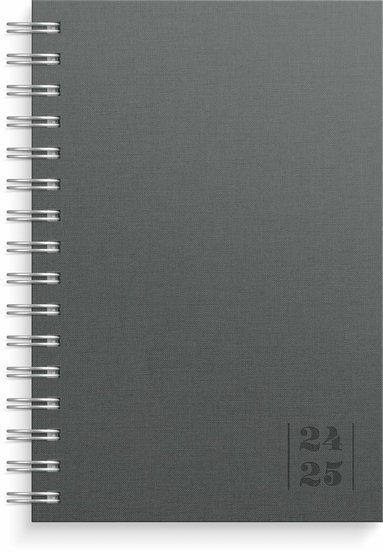 Kalender 2024-2025 Dagbok Textile grå 1