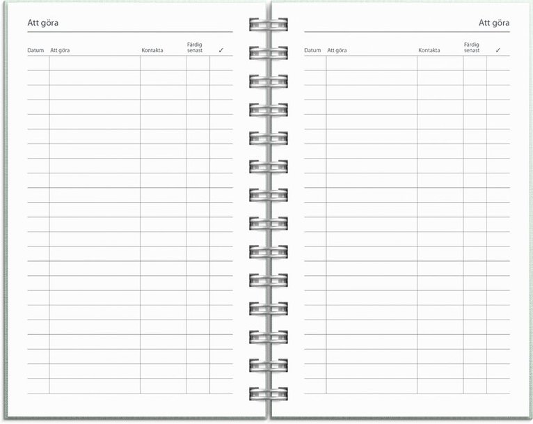 Kalender 2025-2026 Compact Textile grön, Övrigt