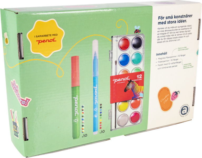 Målarkit Penol grön (magicpen, fiberpennor, vattenfärg), Övrigt