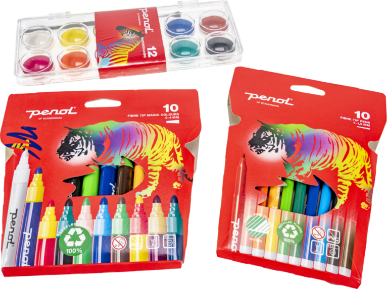 Målarkit Penol grön (magicpen, fiberpennor, vattenfärg), Övrigt