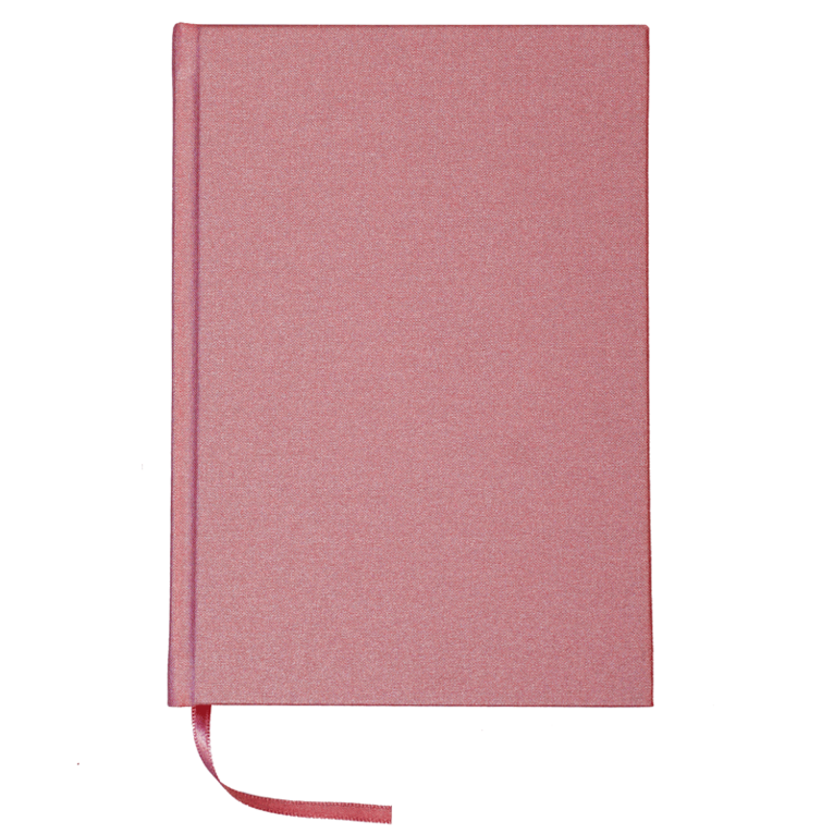 Anteckningsbok A5 linjerad textil rosa, Övrigt