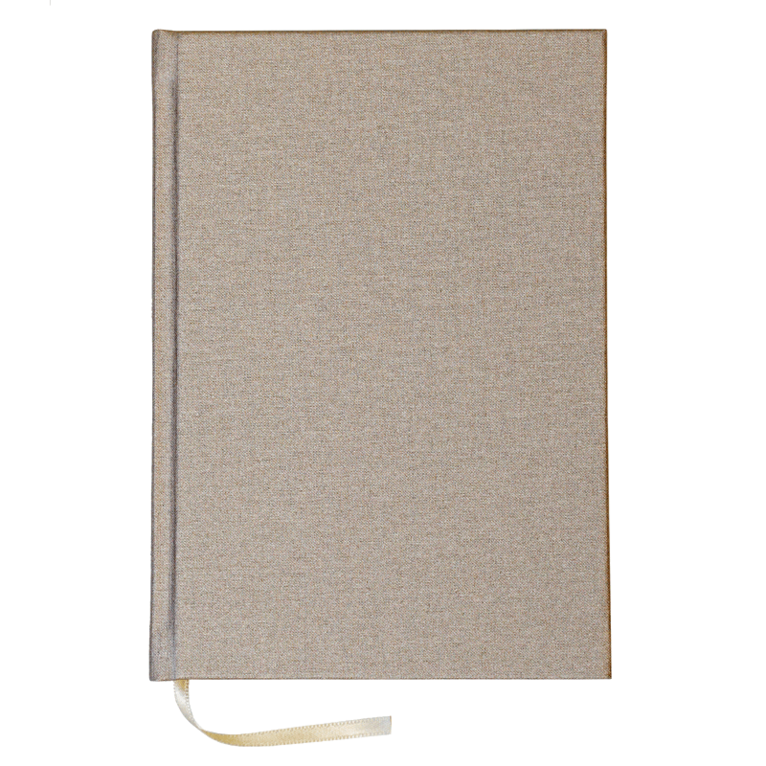 Anteckningsbok A5 olinjerad textil beige, Övrigt