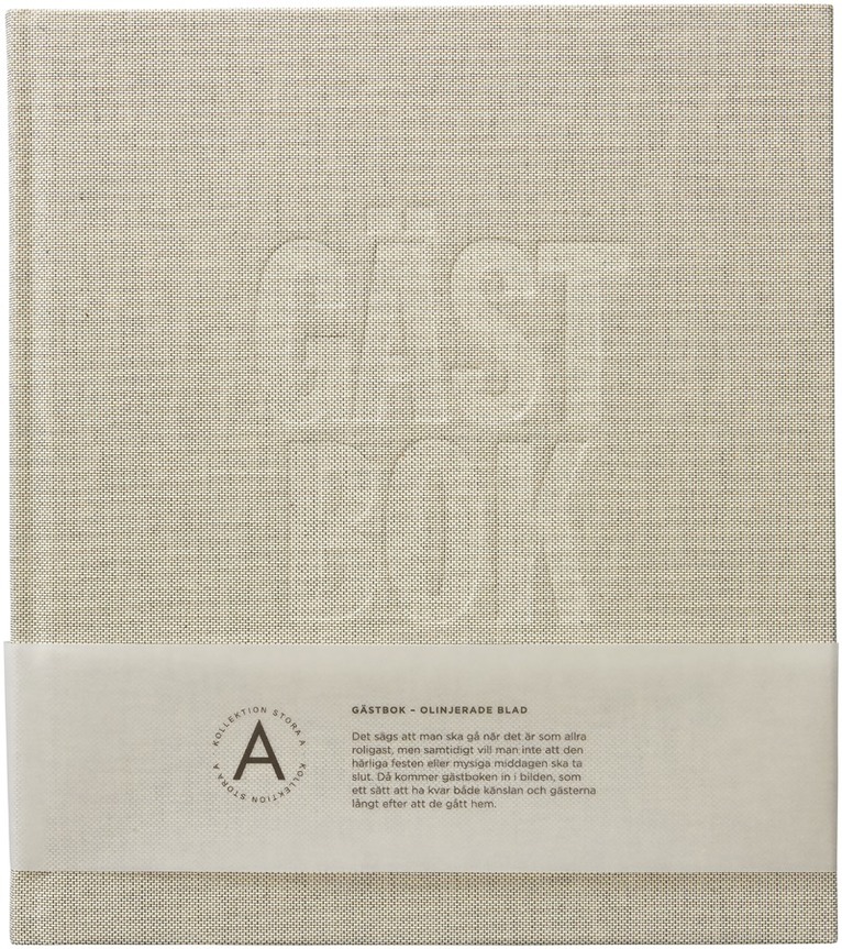 Gästbok 210x240mm textil beige, Övrigt