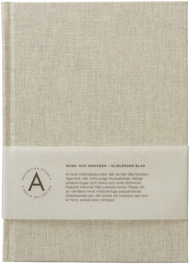 Anteckningsbok A5 olinjerad textil beige, Övrigt