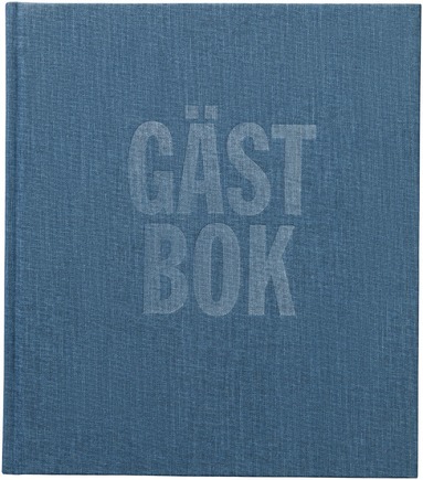 Gästbok 210x240mm textil blågrön