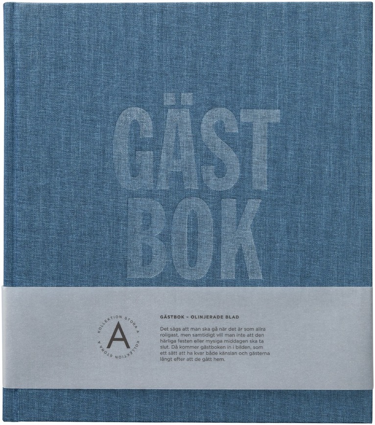 Gästbok 210x240mm textil blågrön, Övrigt