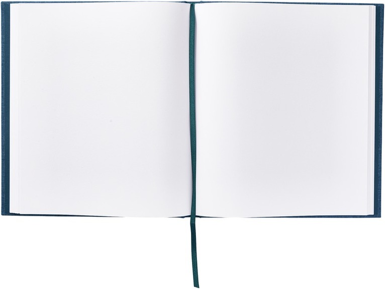 Gästbok 210x240mm textil blågrön, Övrigt