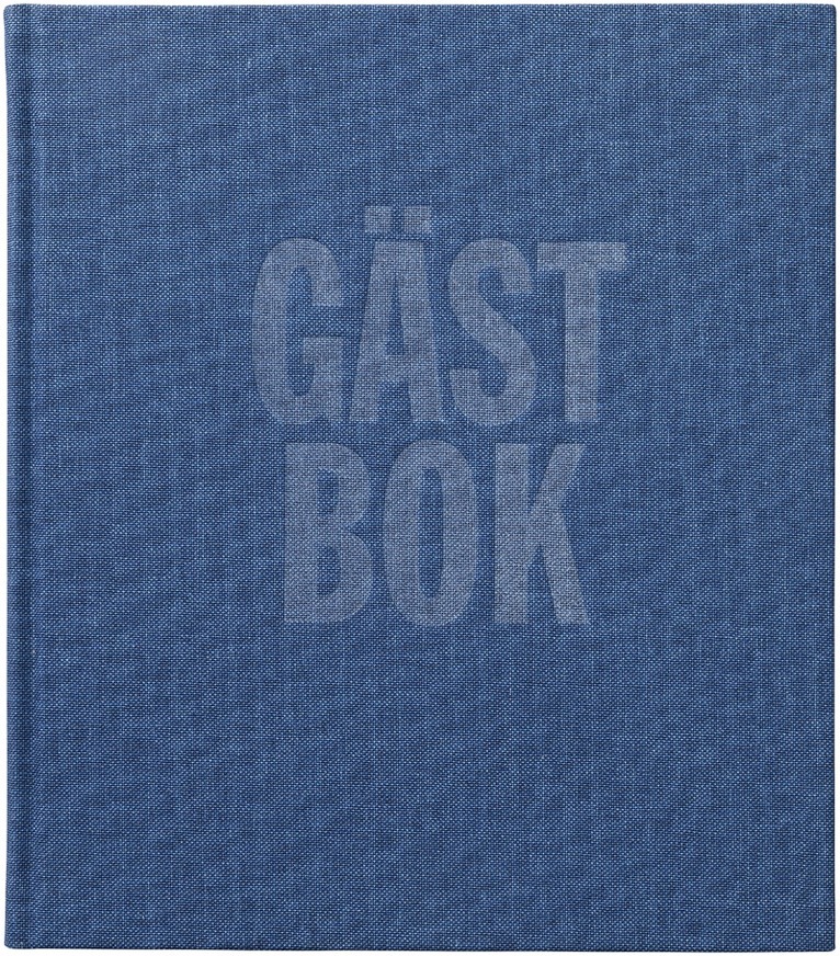 Gästbok 210x240mm textil blå 1