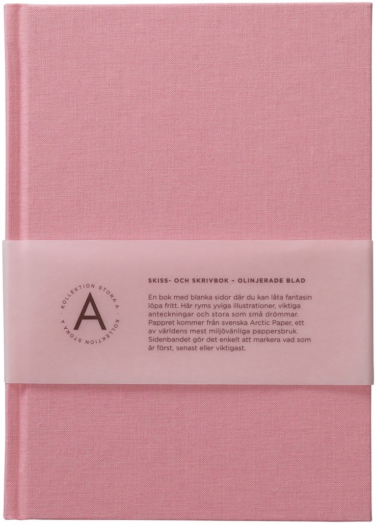 Anteckningsbok A5 olinjerad textil rosa, Övrigt