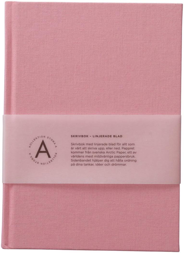 Anteckningsbok A5 linjerad textil rosa, Övrigt
