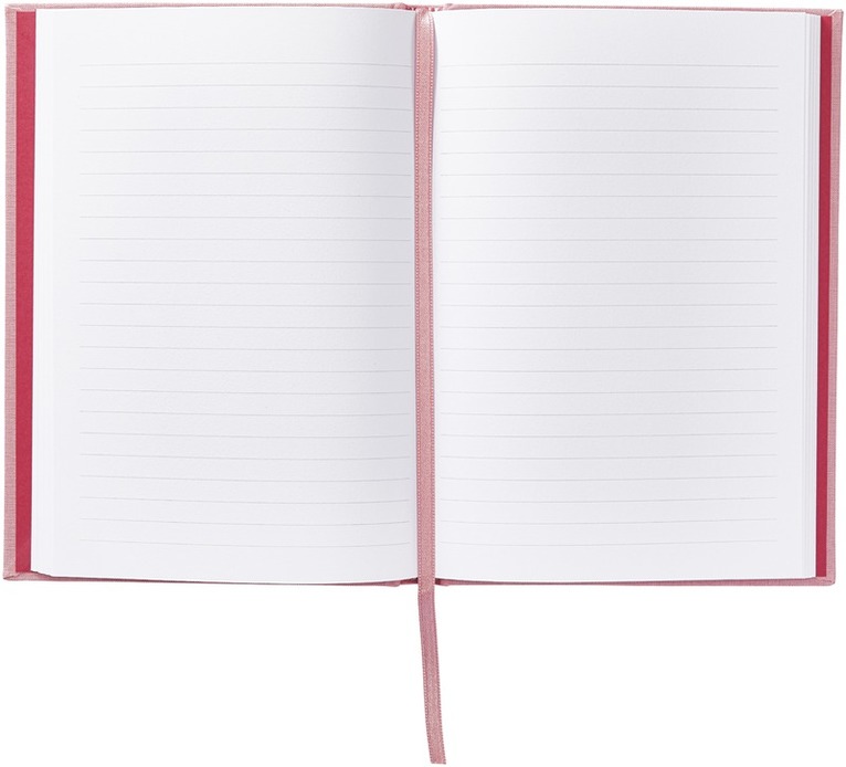 Anteckningsbok A5 linjerad textil rosa, Övrigt