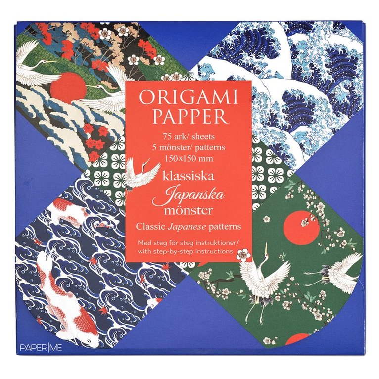 Origami Klassiska Japanska mönster 75 ark i 5 motiv, Övrigt