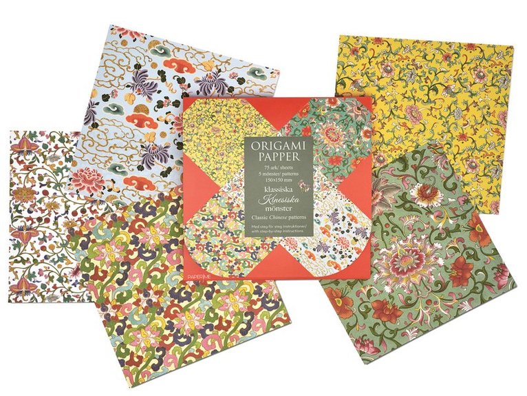 Origami Klassiska Kinesiska mönster 75 ark i 5 motiv, Övrigt
