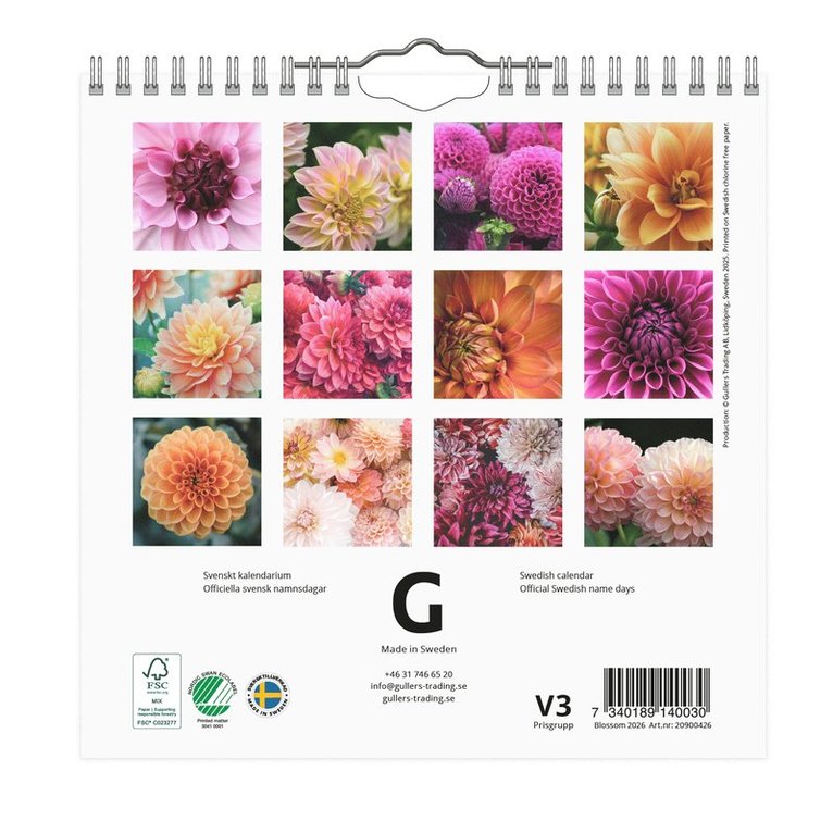Väggkalender 2026 Blossom Mini, Övrigt