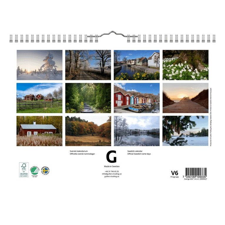 Väggkalender 2027 Sverige, Övrigt