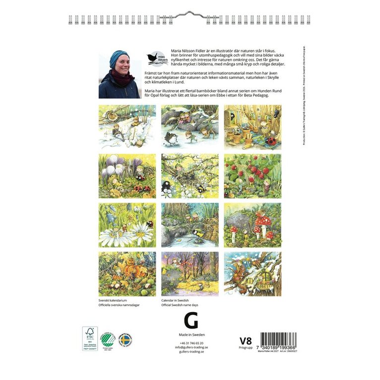 Väggkalender 2027 Maria Fidler, Övrigt