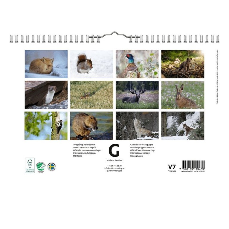 Väggkalender 2027 Levande Skog, Övrigt
