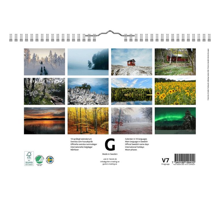 Väggkalender 2027 Four Season, Övrigt