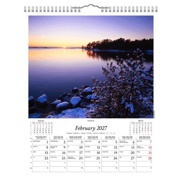 Väggkalender 2027 Swedish Nature, Övrigt
