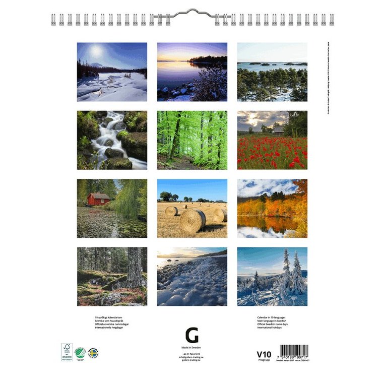 Väggkalender 2027 Swedish Nature, Övrigt