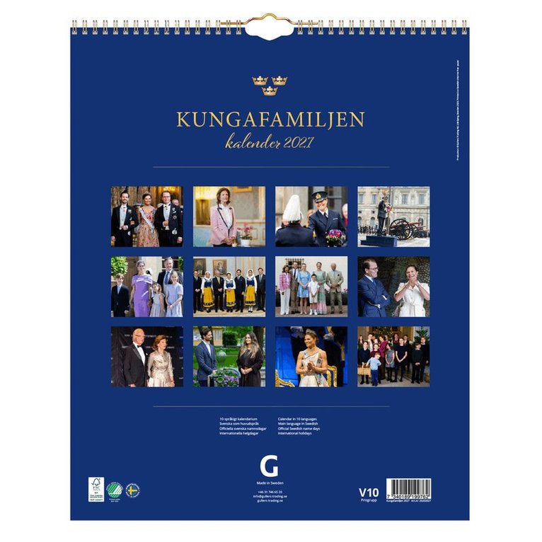 Väggkalender 2027 Kungafamiljen, Övrigt