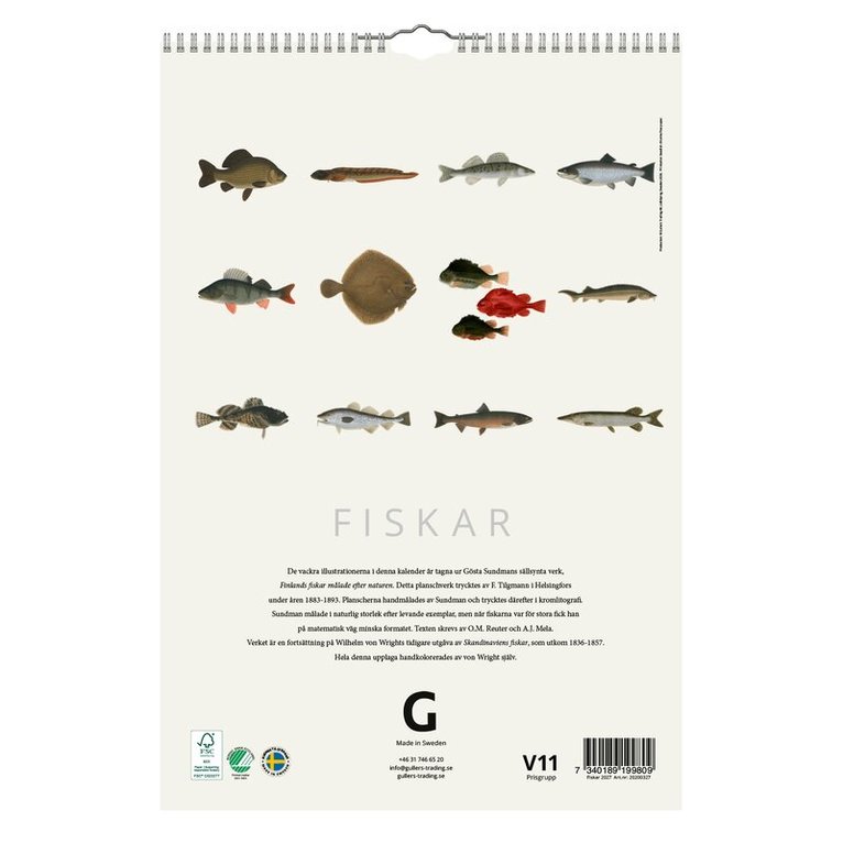 Väggkalender 2027 Fiskar, Övrigt