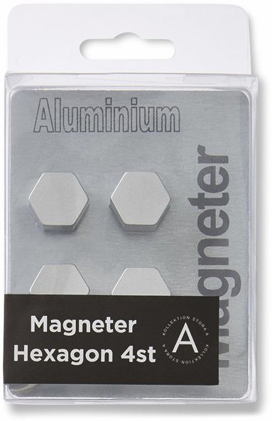 Magnet hexagon aluminium 4-pack 1