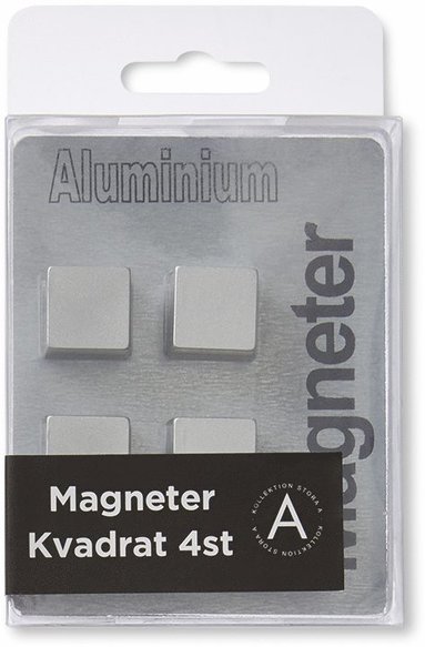 Magnet kvadrat aluminium 4-pack 1