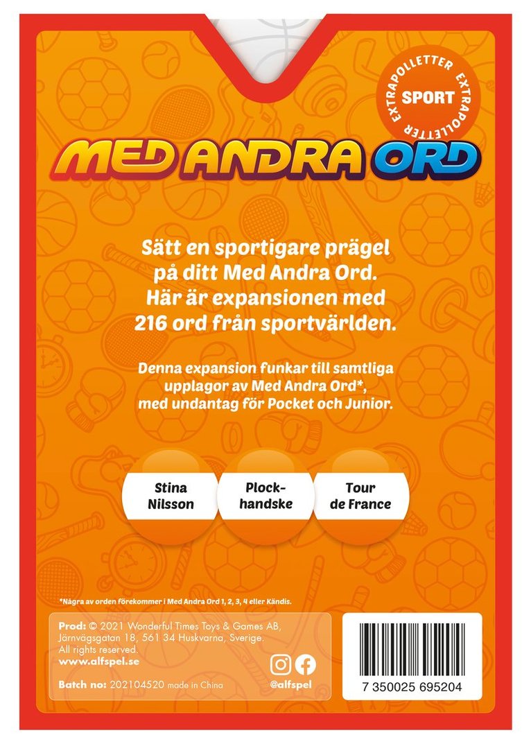 Med andra ord - Sport expansion, Övrigt