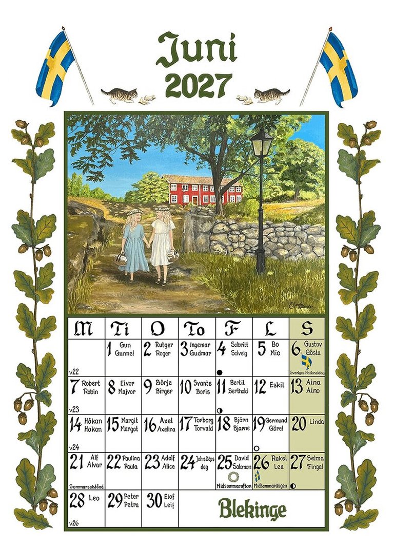 Bordskalender 2027 A6 Sverigealmanackan, Övrigt