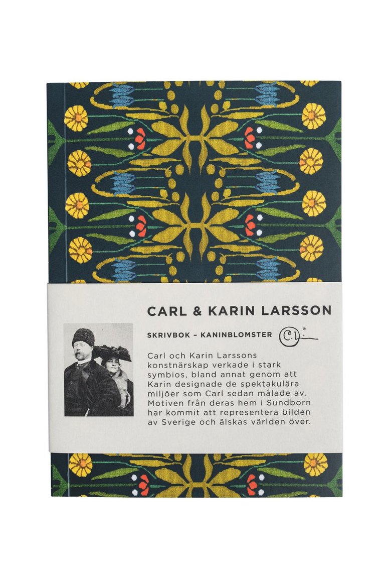 Anteckningsbok A6 mjukband - Carl och Karin Larsson : Kaninblomster  1
