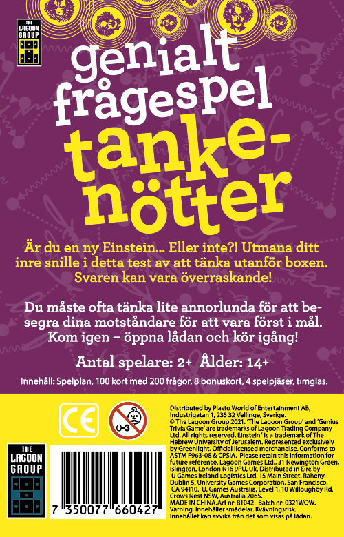 Genialt frågespel tankenötter, Övrigt