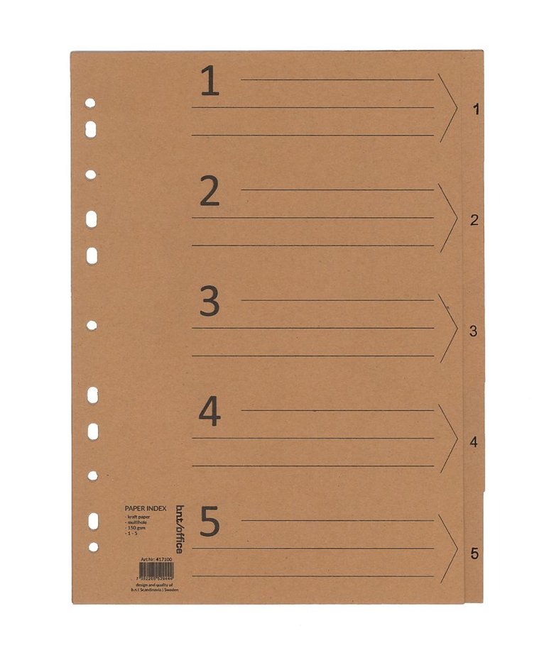 Register A4 1-5 150g kraftpapper 1