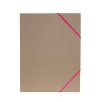 Gummibandsmapp A4 kartong rosa band natur