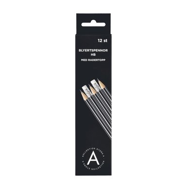 Blyertspenna HB med radertopp 12-pack 1