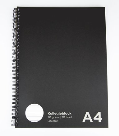Kollegieblock A4 linjerat svart, Övrigt